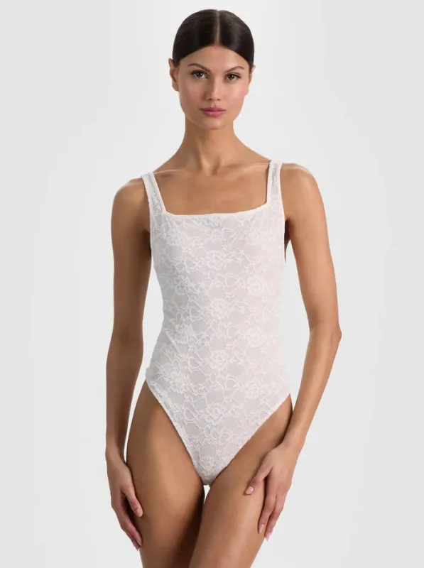 Alice + Olivia - Annika Lace Bodysuit - Off White sold by Jessie Boutique