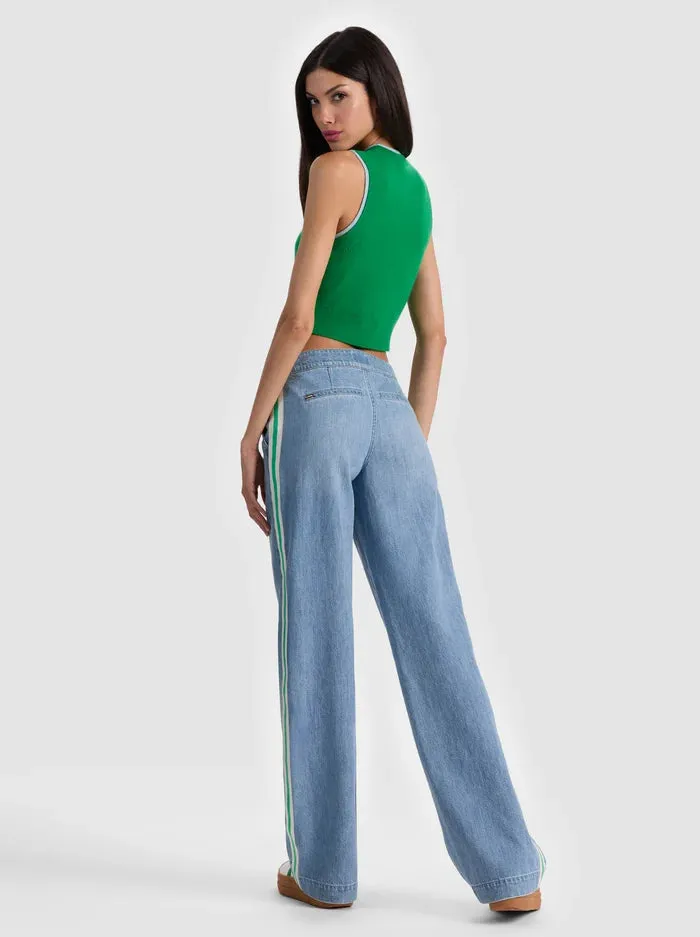 Alice + Olivia - Araceli Two Tone Cashmere Tank - Green Apple/Carolina Blue sold by Jessie Boutique product image thumbnail 3