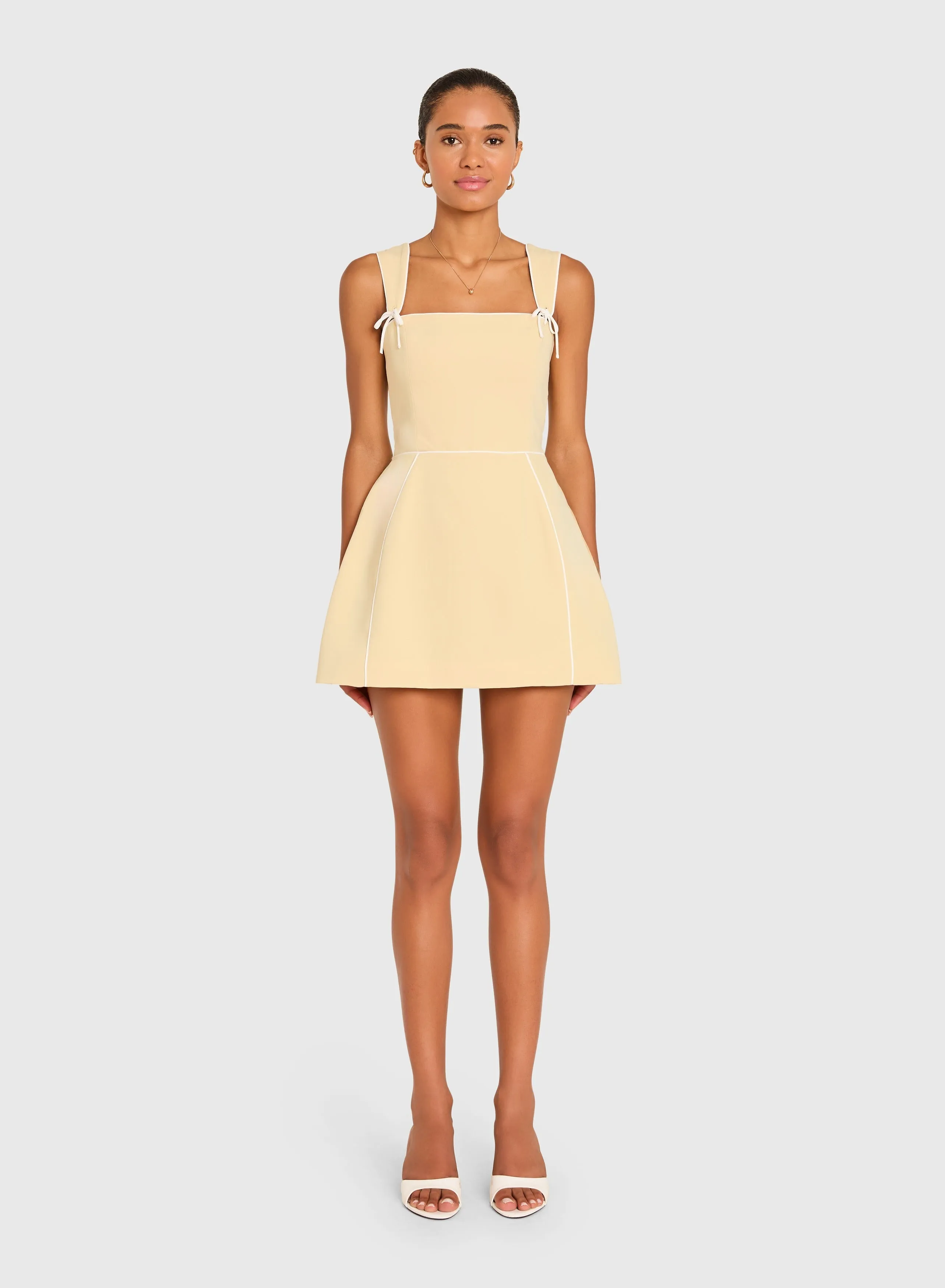 Amanda Uprichard - Baylee Romper - Cornsilk / Ivory sold by Jessie Boutique