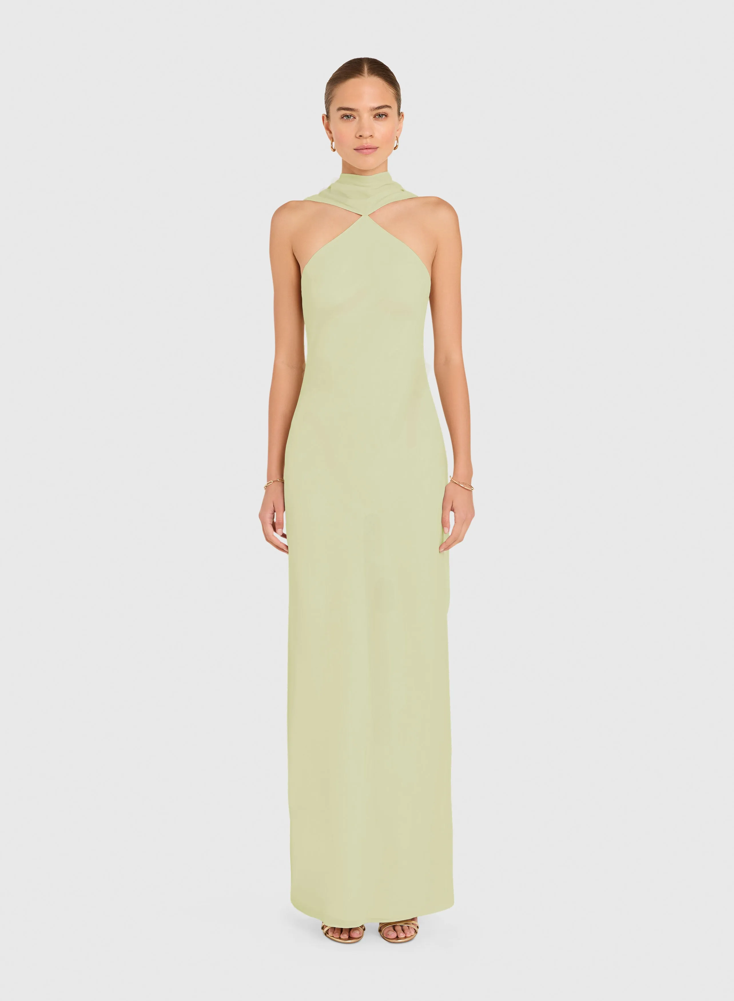 Amanda Uprichard - Ashton Maxi - Endive sold by Jessie Boutique