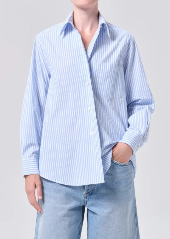 Agolde - Aris Shirt - Banks Stripe sold by Jessie Boutique