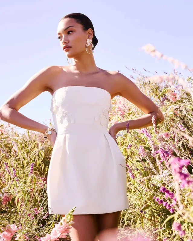 Ramy Brook - Lily Embellished Strapless Mini Dress - Ivory made by Jessie Boutique