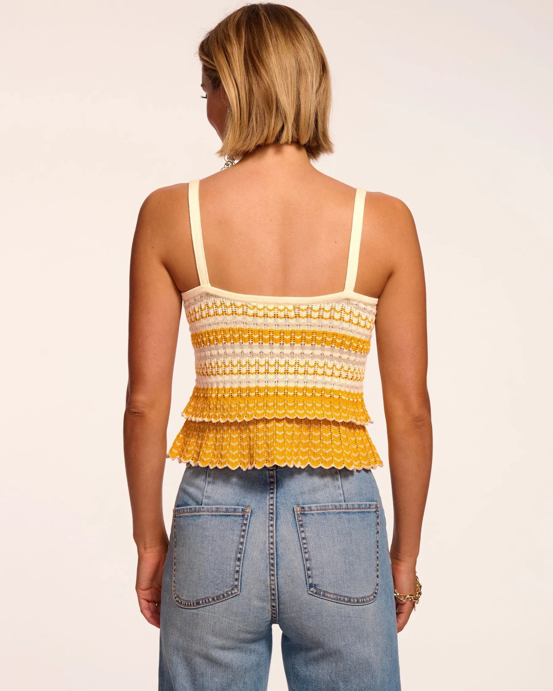 Ramy Brook - Alina Knit Sleeveless Top - Marigold Stripe sold by Jessie Boutique product image thumbnail 4