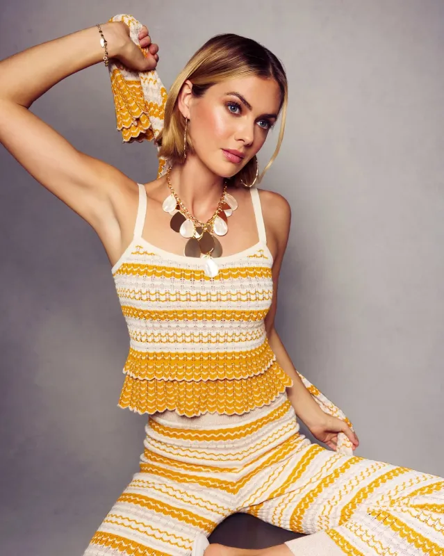 Ramy Brook - Alina Knit Sleeveless Top - Marigold Stripe sold by Jessie Boutique