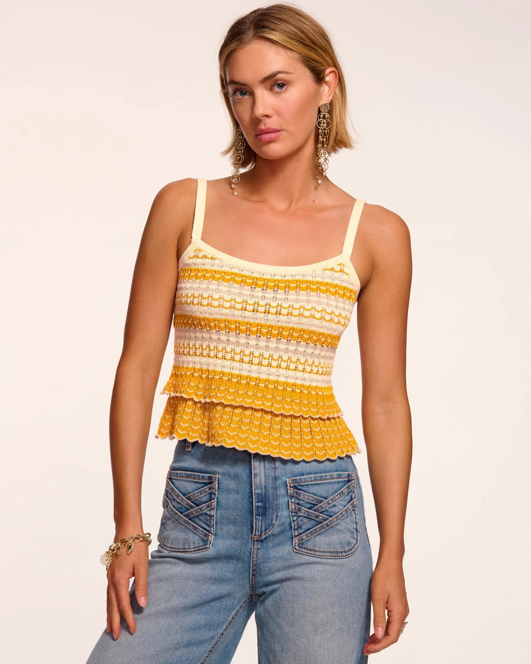 Ramy Brook - Alina Knit Sleeveless Top - Marigold Stripe sold by Jessie Boutique product image thumbnail 2