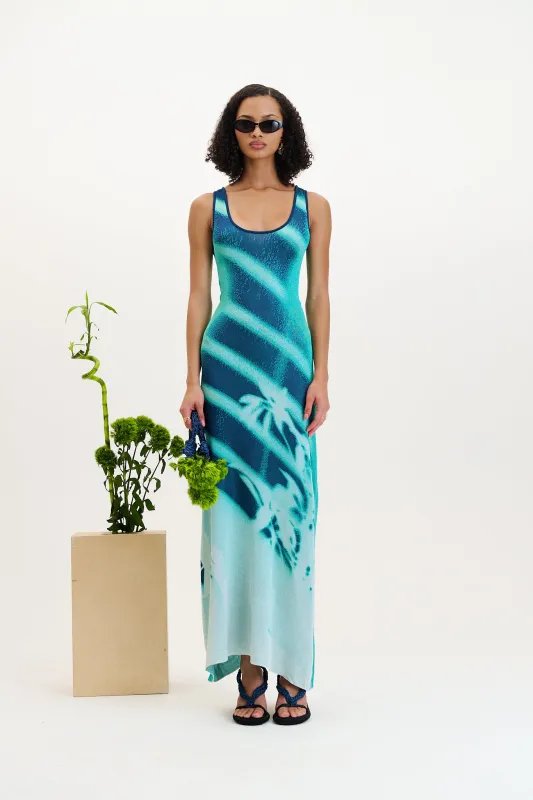 PH5 - Nikki Window Print Tank Dress - Turquoise sold by Jessie Boutique