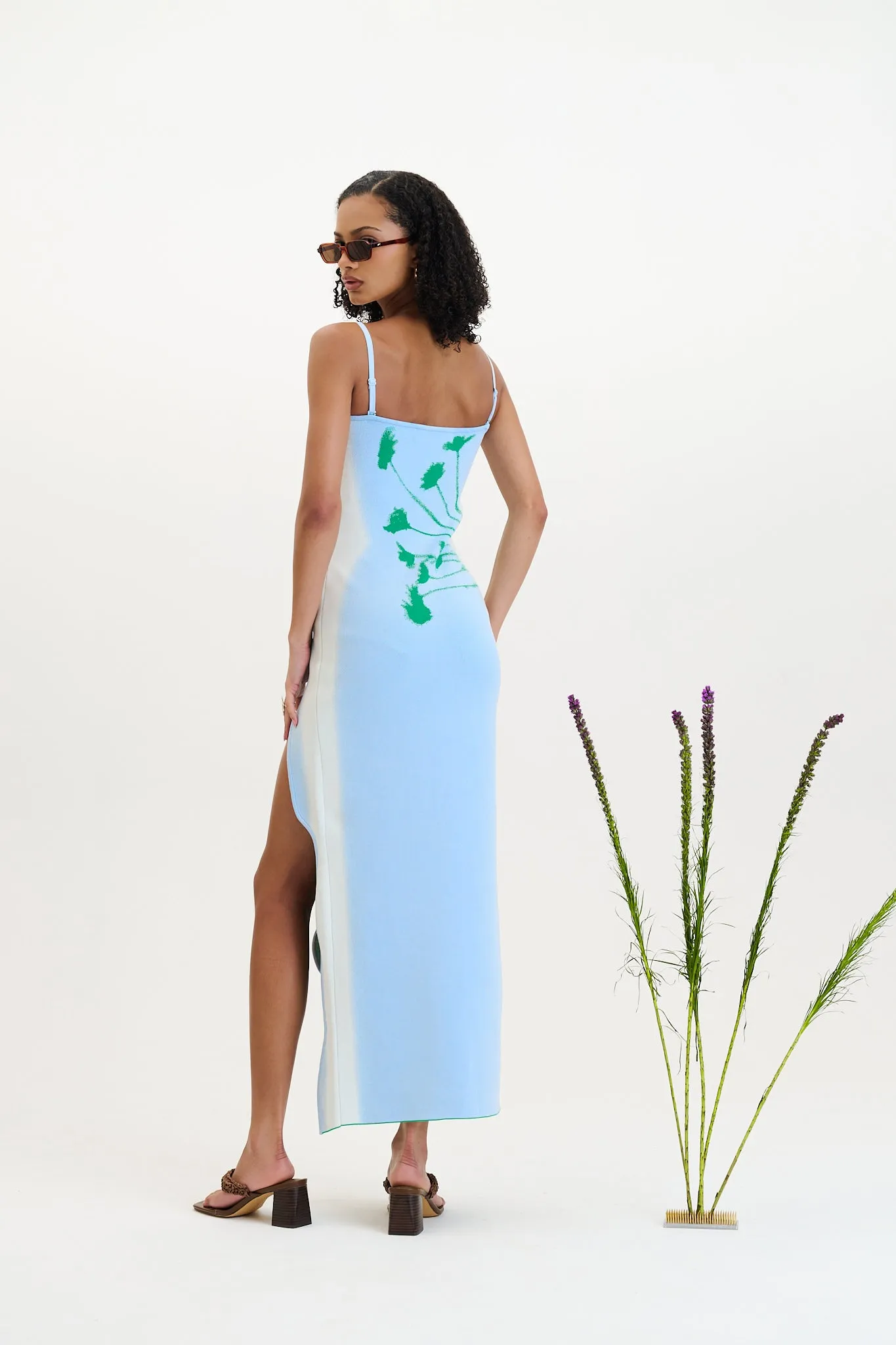PH5 - Iris Flower Print Maxi Tank Dress - Aqua Green sold by Jessie Boutique product image thumbnail 3