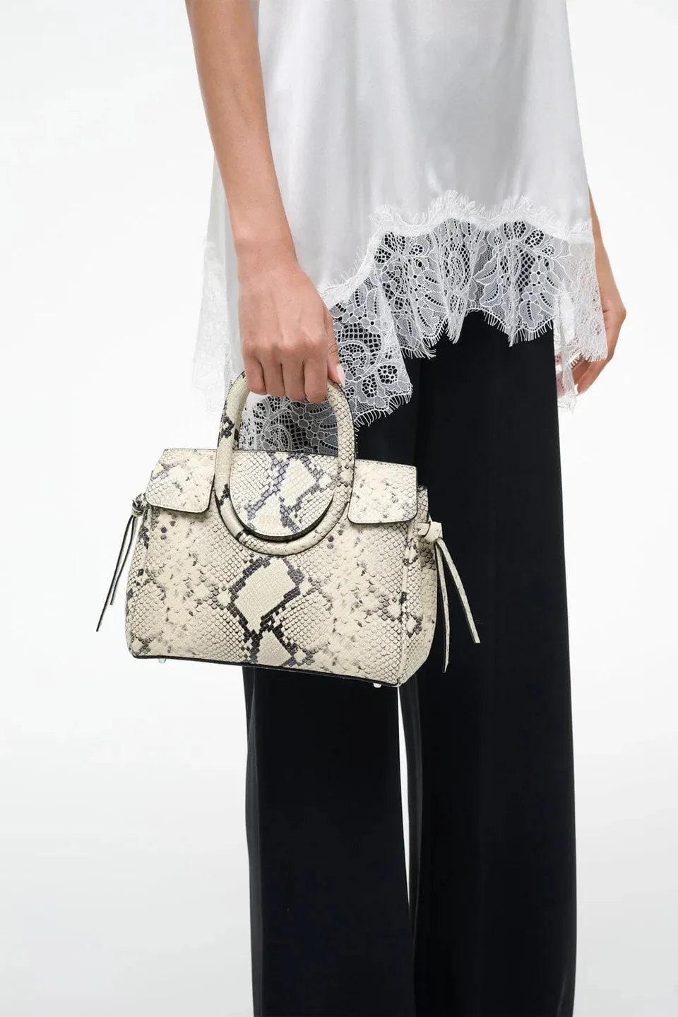 Staud - Maude Mini Carryall - White Snake sold by Jessie Boutique