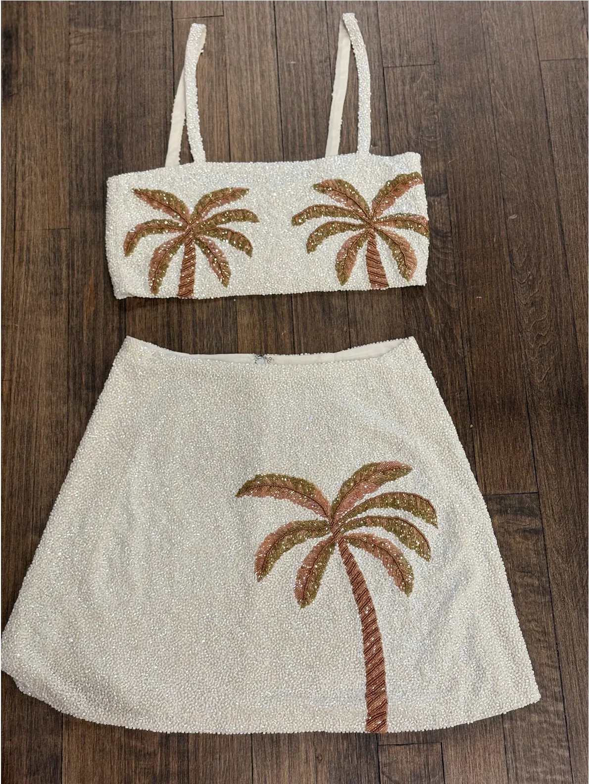 Oceanus - Palm Tree Coord Top - Gold sold by Jessie Boutique