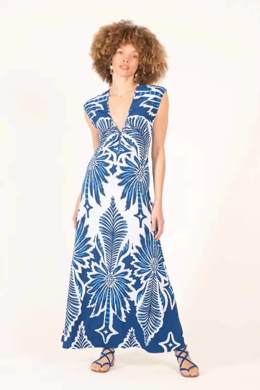 Poupette St Barth - Long Dress Nova - Navy Cartagena made by Poupette St Barth