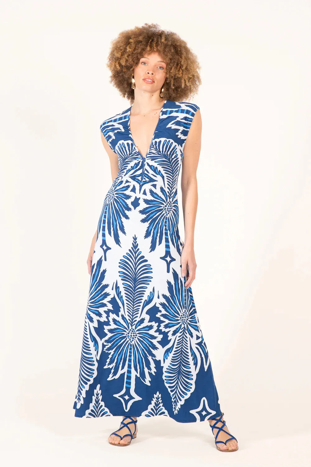 Poupette St Barth - Long Dress Nova - Navy Cartagena sold by Jessie Boutique