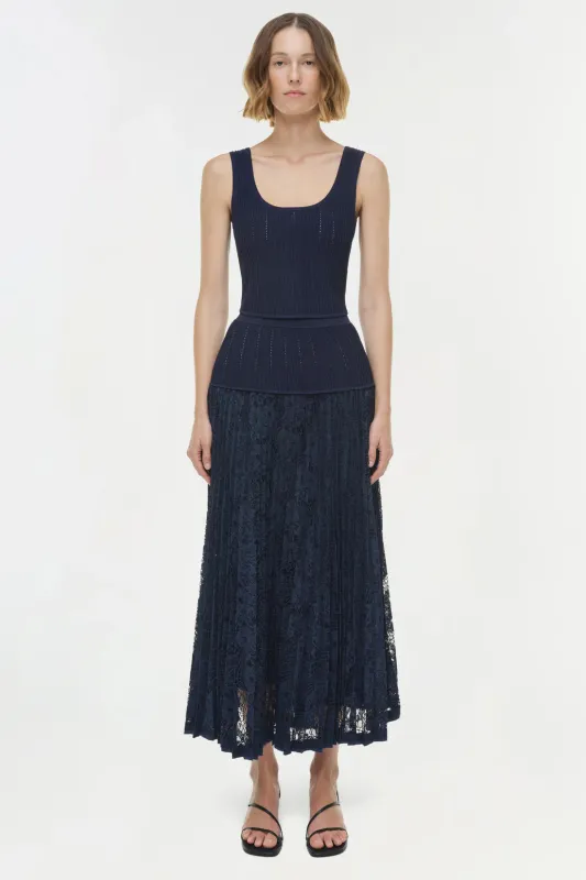 Simkhai - Verona Lace Midi Skirt - Midnight made by Simkhai