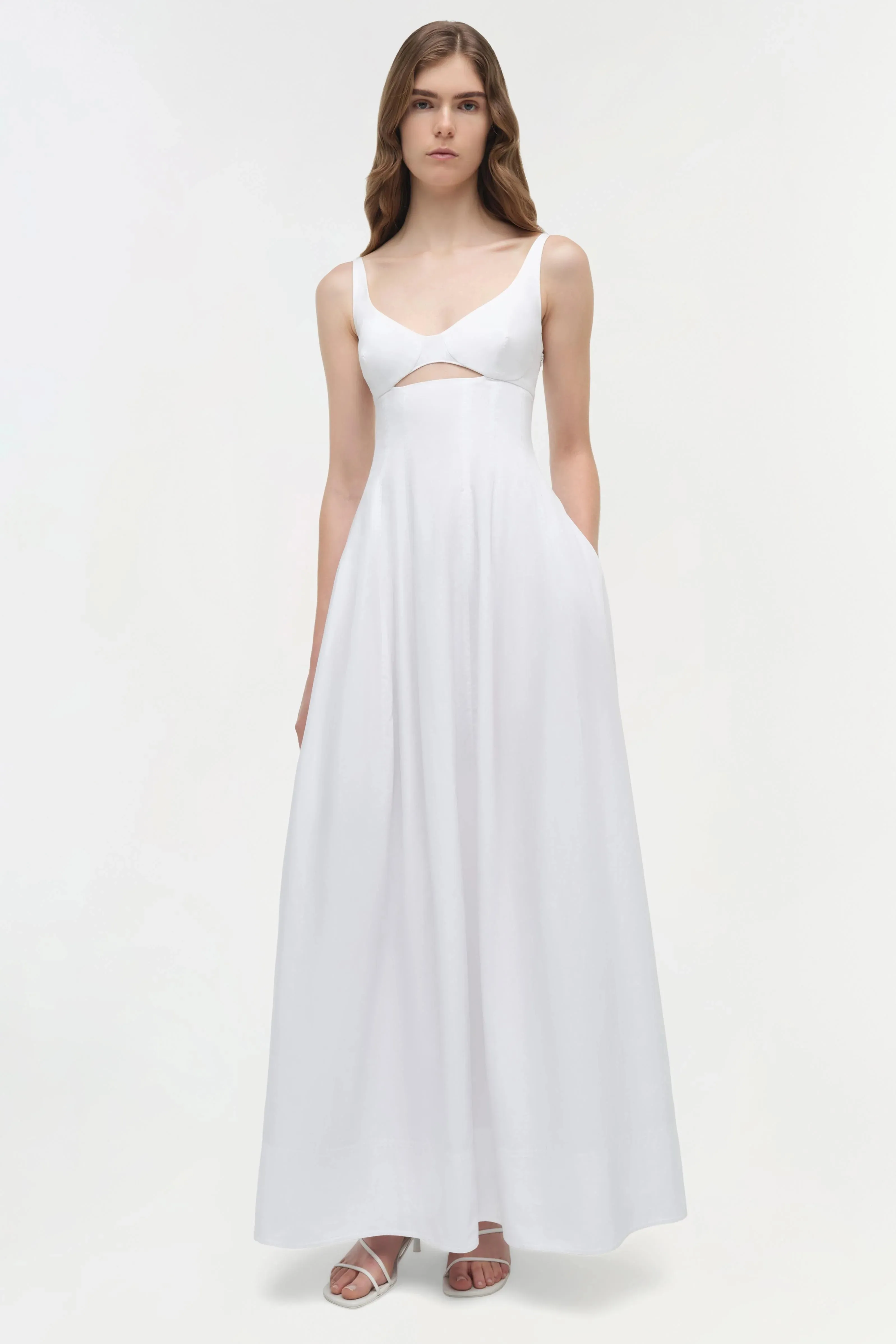 Simkhai - Maddy Cotton Midi Dress - White sold by Jessie Boutique