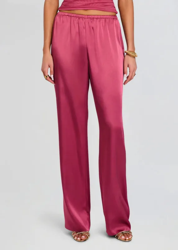 SER.O.YA - Lillian Satin Pant - Sangria made by Seroya