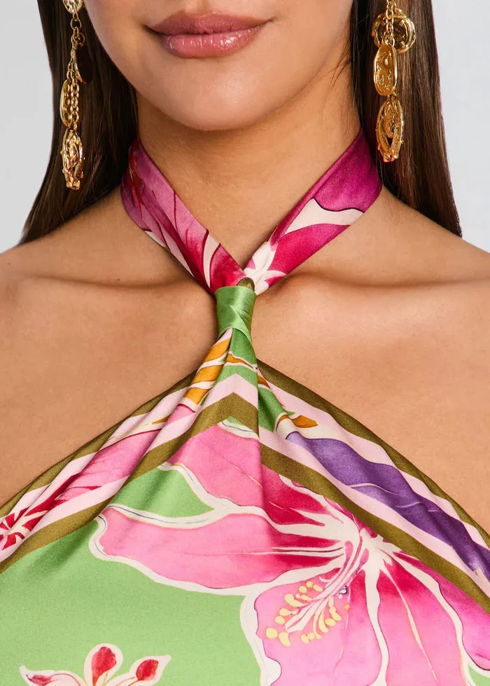 Retrofete - Jamie Silk Top - Kiwi Hibiscus Floral sold by Jessie Boutique product image thumbnail 2