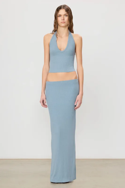 Eterne - Emma Rib Skirt - Slate sold by Jessie Boutique