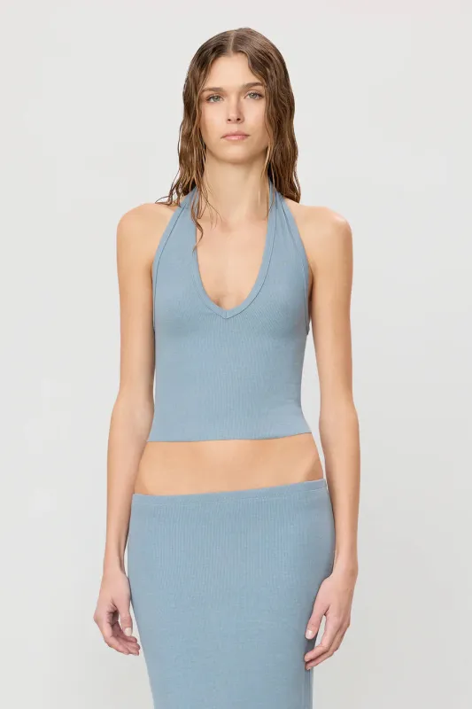 Eterne - Cropped Halter Top - Slate made by Eterne