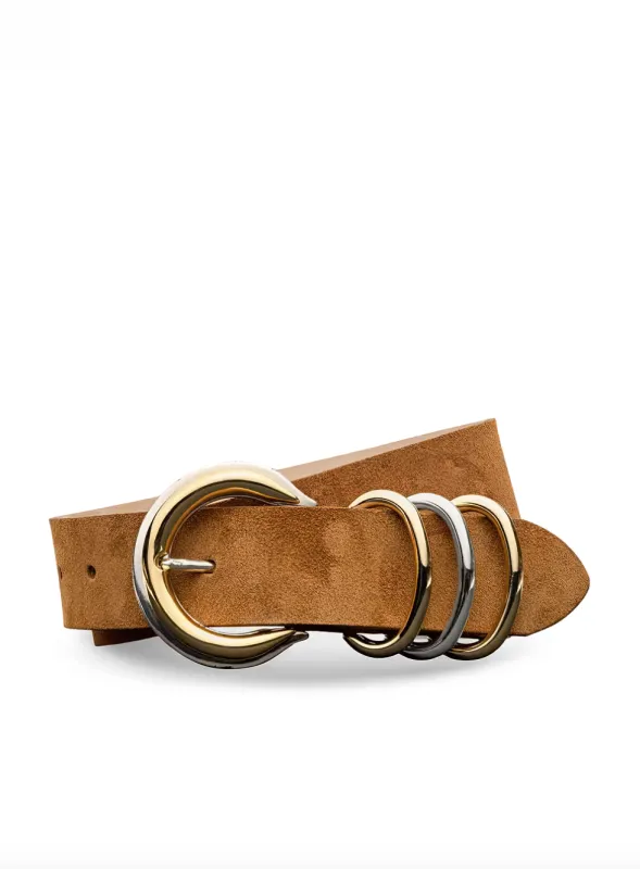 L'agence - Tobar Suede Belt - Cognac sold by Jessie Boutique