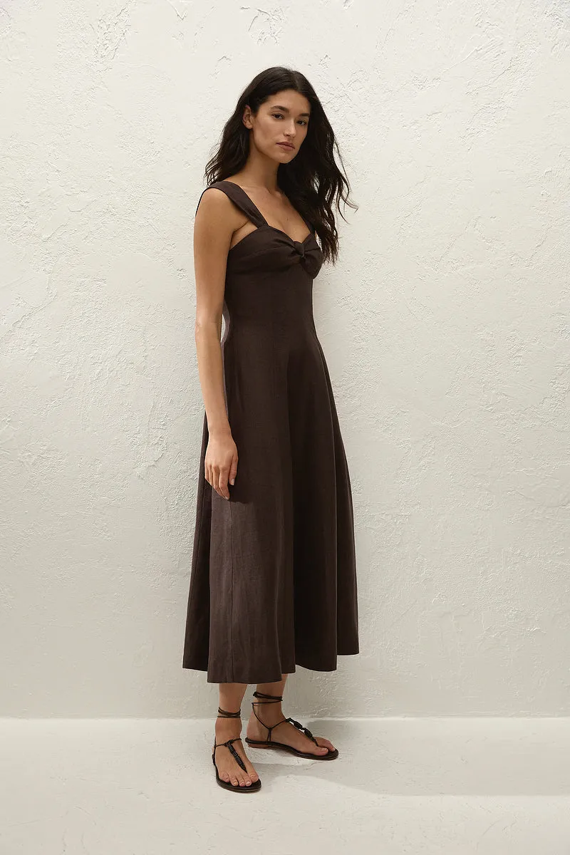 Faithfull The Brand - Pallida Midi Dress - Espresso sold by Jessie Boutique product image thumbnail 3