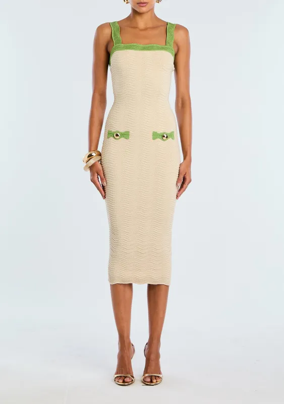 Retrofete - Kins Knit Dress - Ivory/Kiwi made by Retrofete
