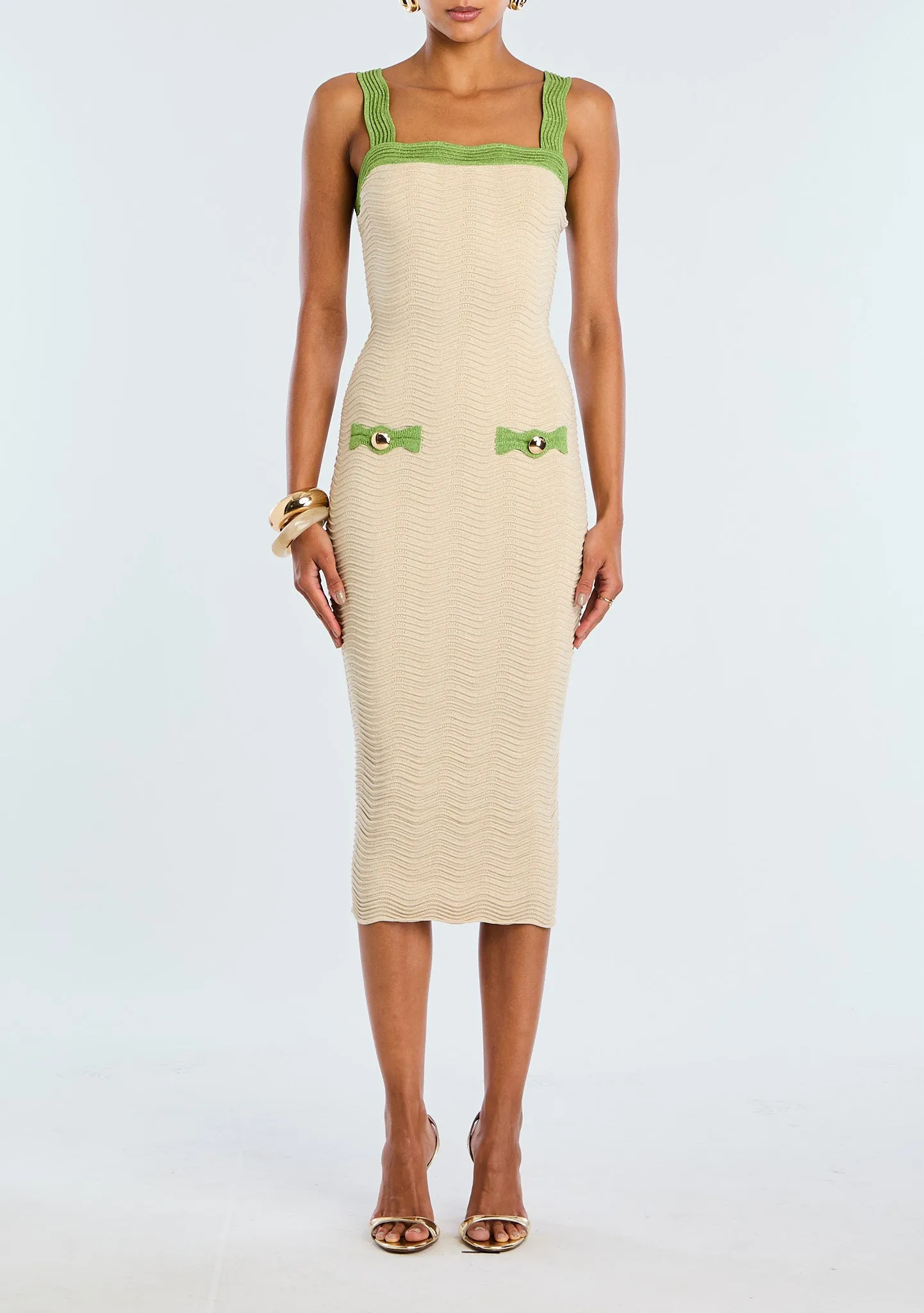 Retrofete - Kins Knit Dress - Ivory/Kiwi sold by Jessie Boutique