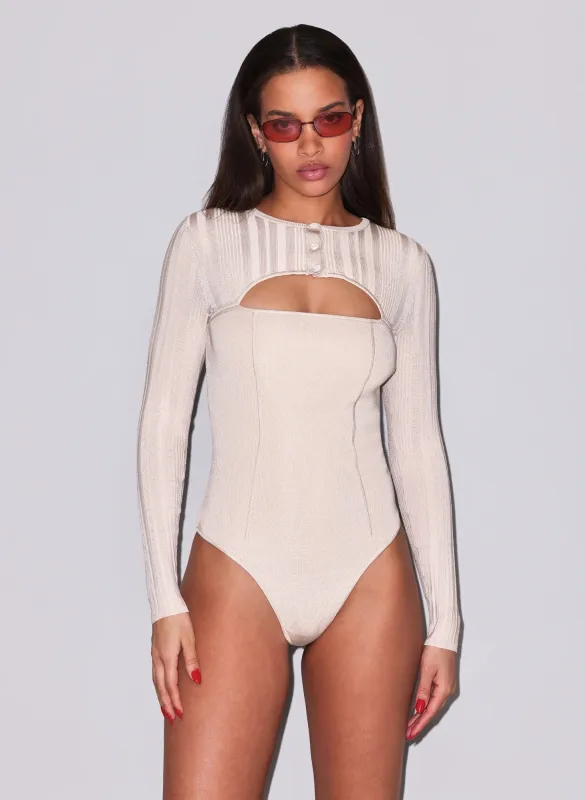 Fleur Du Mal - Rib Shrug Bodysuit - Multiple Colors made by Fleur du Mal