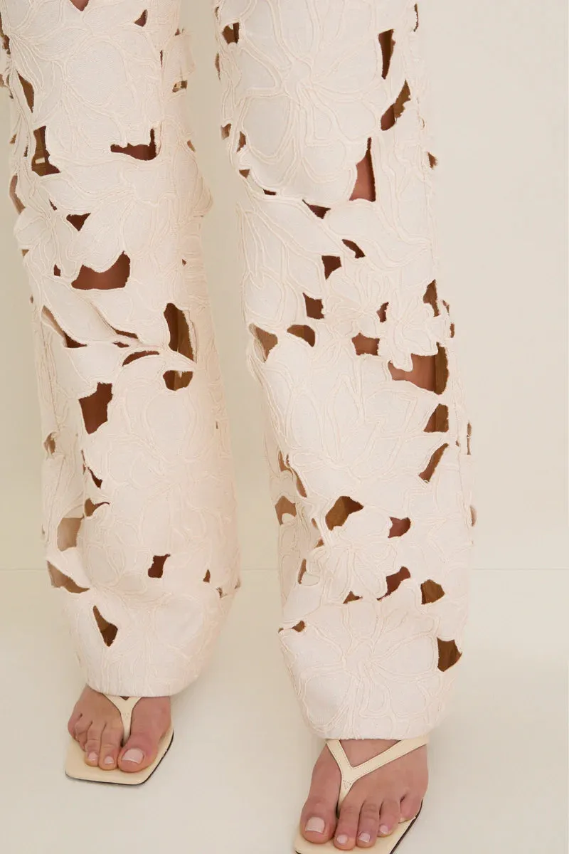 Simkhai - Betty Floral Cut Out Jean - Marshmallow sold by Jessie Boutique product image thumbnail 2