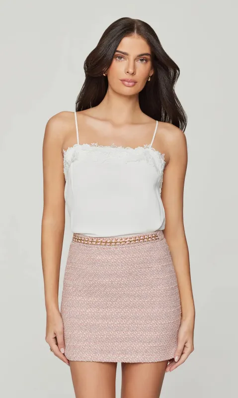 Generation Love - Leah Lace Combo Cami - White made by Jessie Boutique