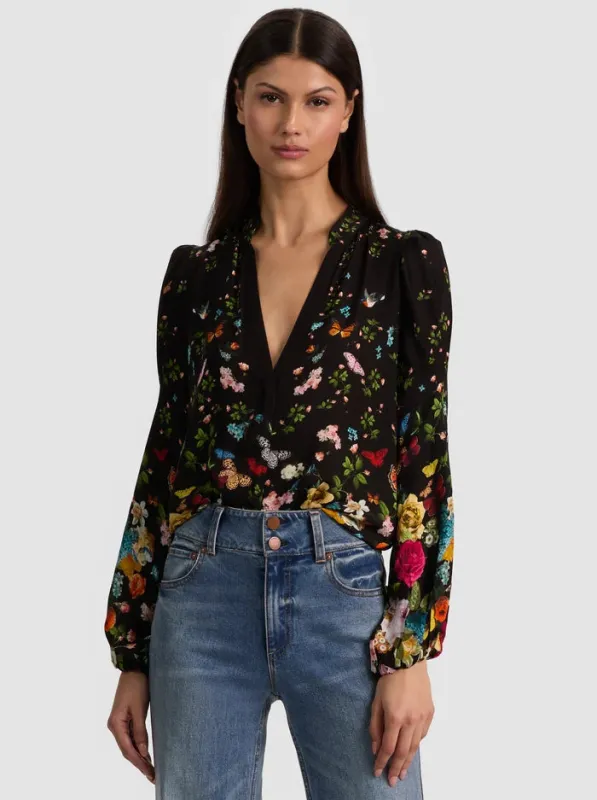 Alice + Olivia - Helen Blouse - Solar Strength Black sold by Jessie Boutique