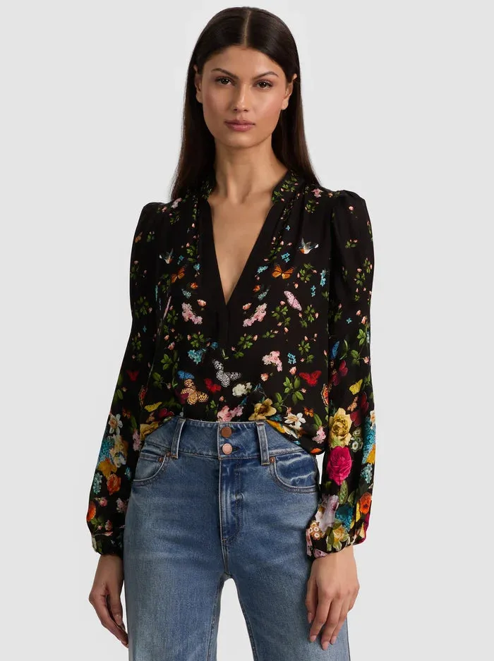 Alice + Olivia - Helen Blouse - Solar Strength Black sold by Jessie Boutique