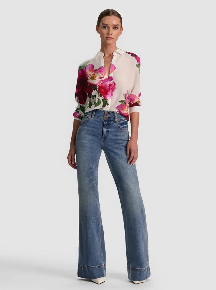 Alice + Olivia - Willa Silk Blouse - Empress Bloom Off White sold by Jessie Boutique product image thumbnail 3