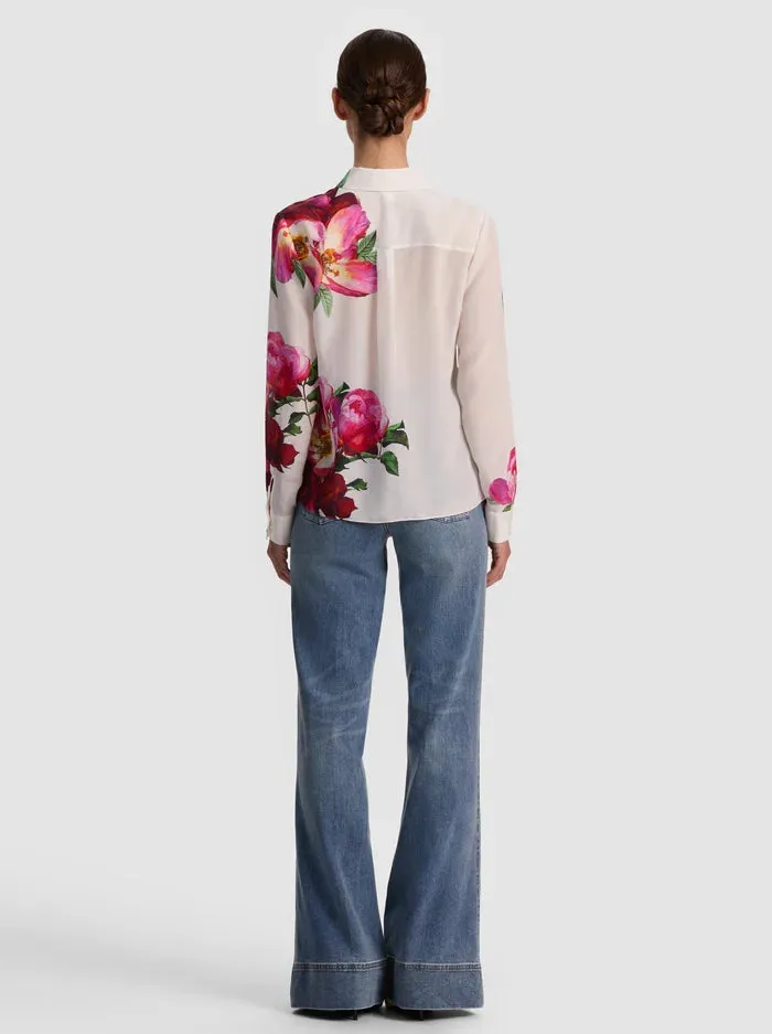 Alice + Olivia - Willa Silk Blouse - Empress Bloom Off White sold by Jessie Boutique product image thumbnail 4
