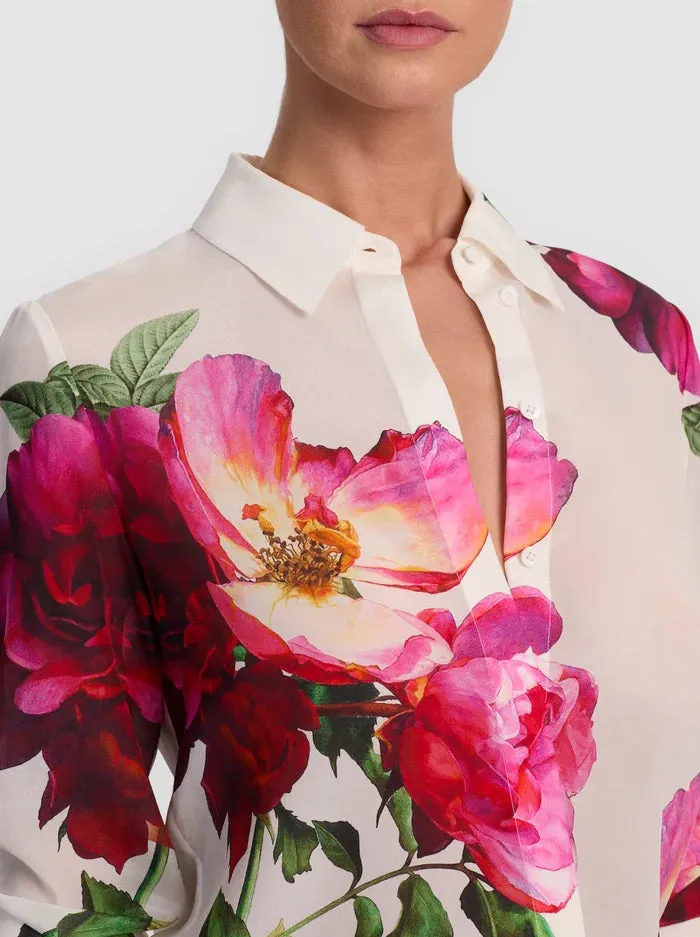 Alice + Olivia - Willa Silk Blouse - Empress Bloom Off White sold by Jessie Boutique product image thumbnail 2