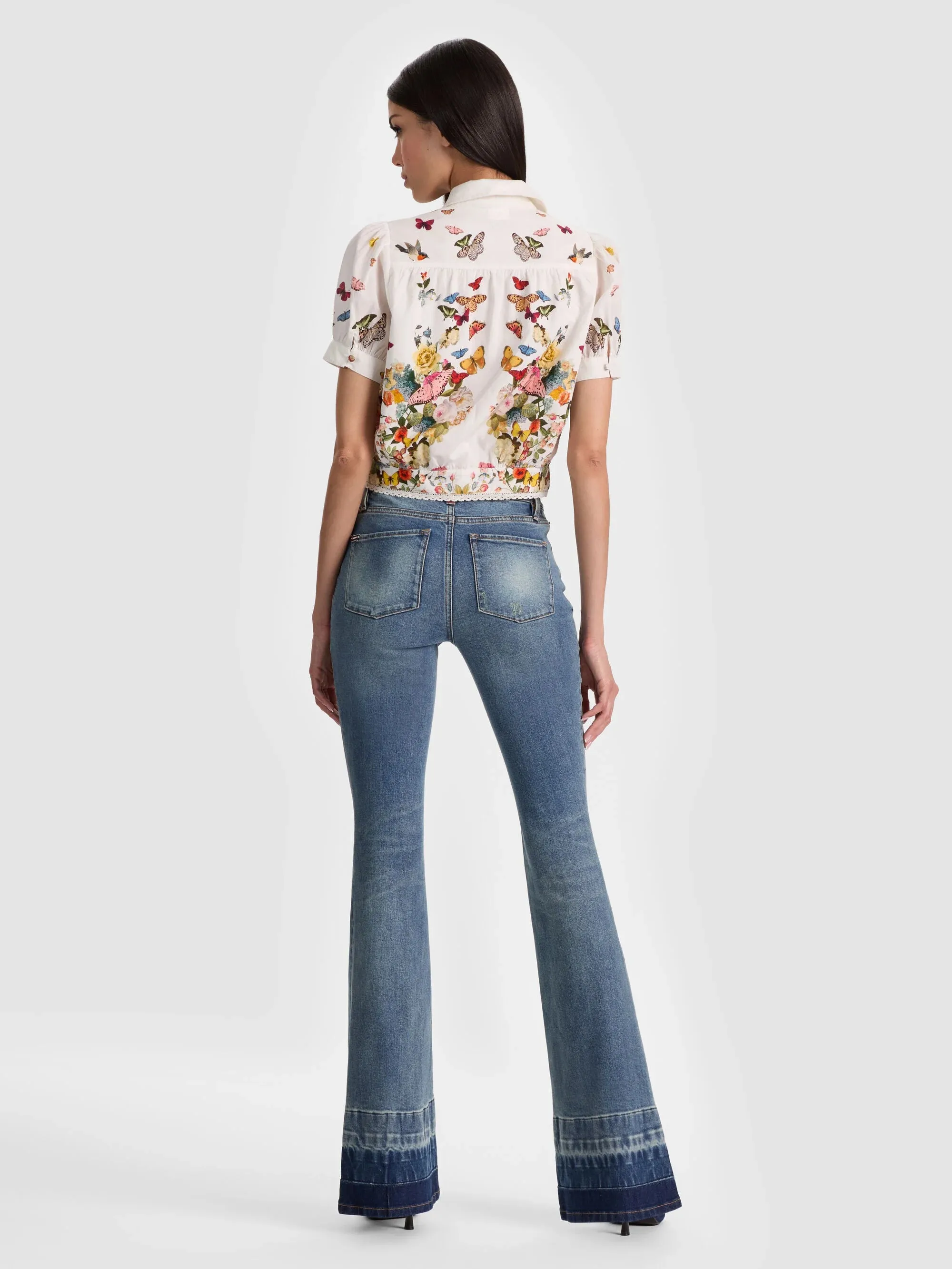 Alice + Olivia - Rosie Cropped Button Down - Solar Strength Off White sold by Jessie Boutique product image thumbnail 2