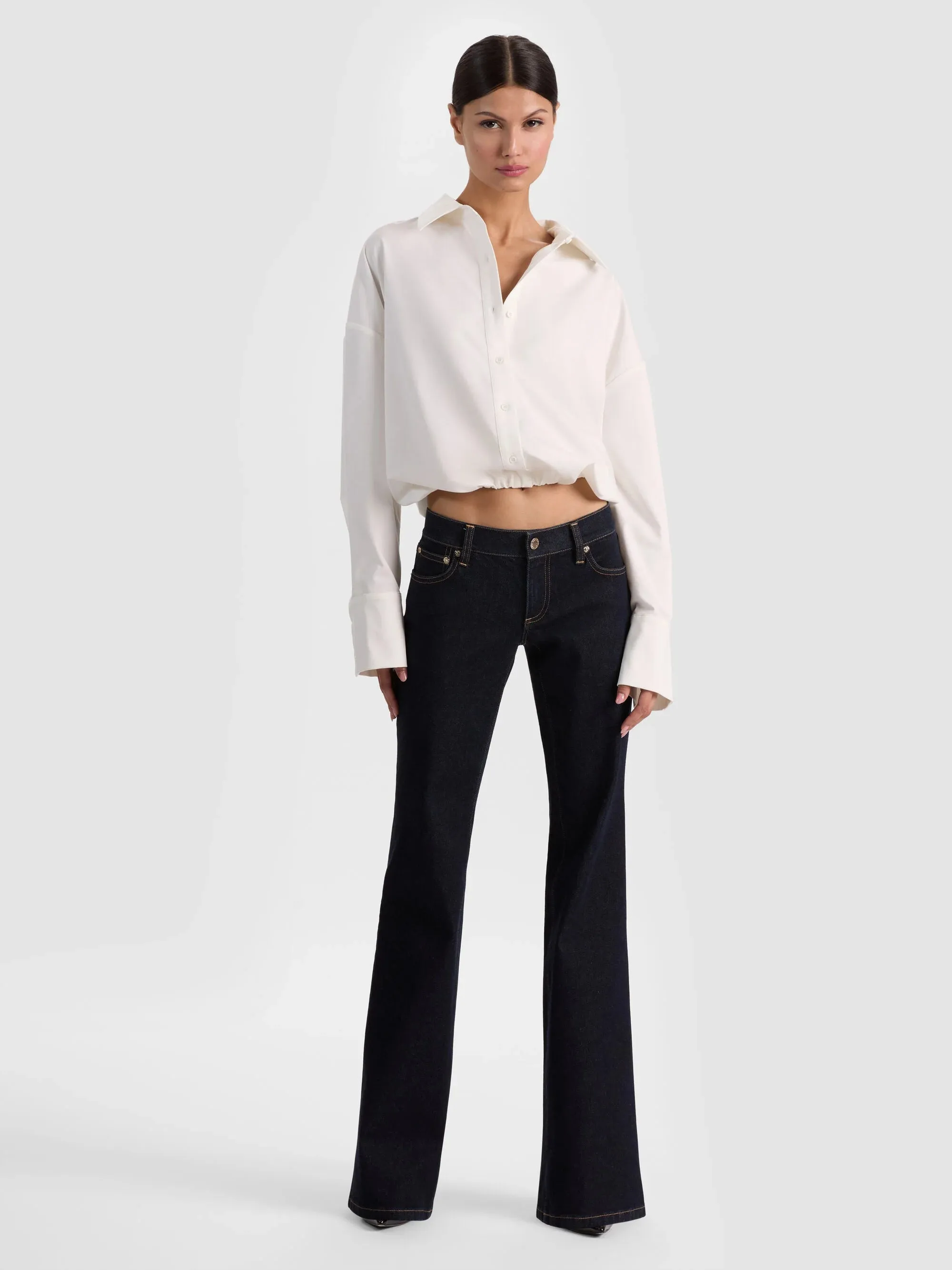 Alice + Olivia - Tobie Cinched Button Down - Off White sold by Jessie Boutique product image thumbnail 2