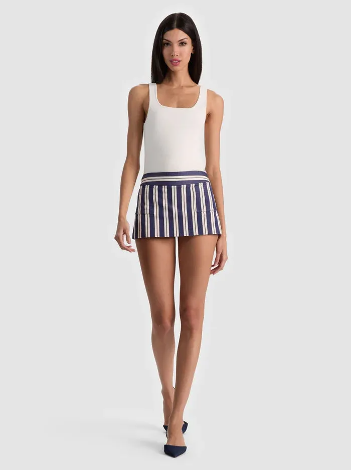Alice + Olivia - Ace Mini Skort - Metro Stripe Twilight Blue sold by Jessie Boutique product image thumbnail 3