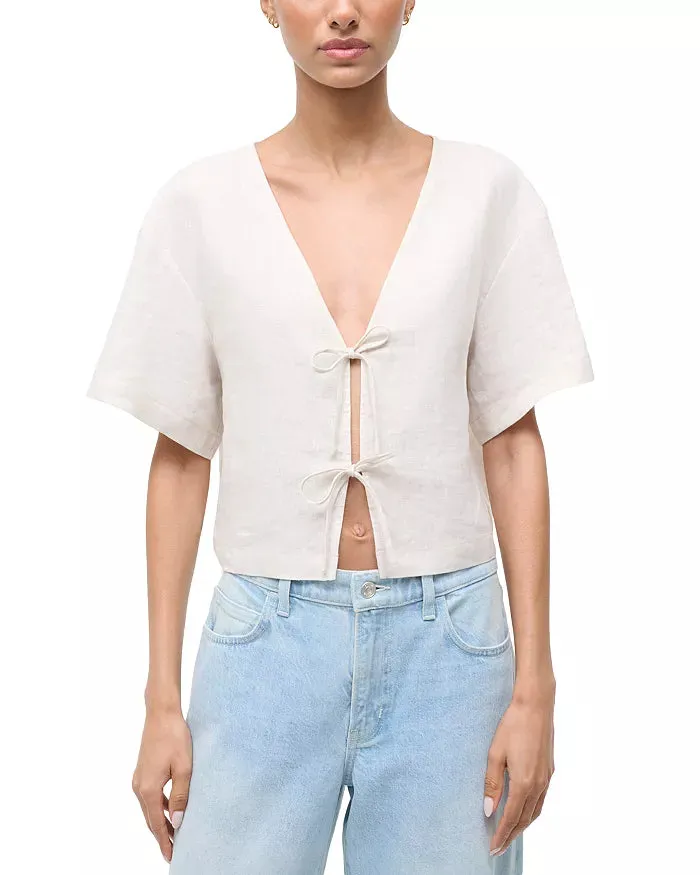 Staud - Ava Linen Top - Natural sold by Jessie Boutique
