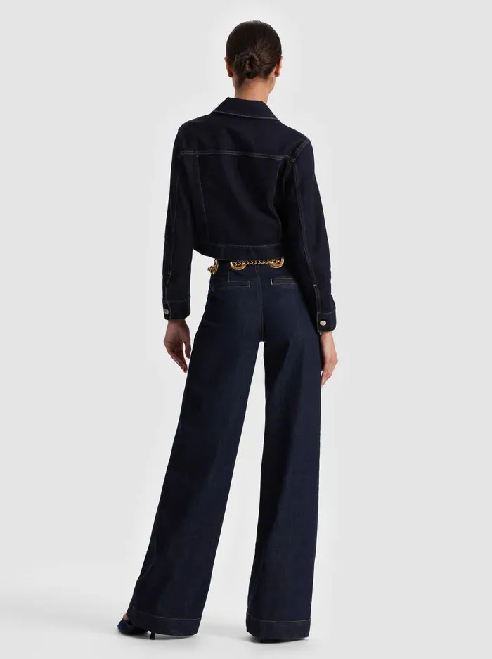 Alice + Olivia - Chloe Denim Jacket - Dark Rinse sold by Jessie Boutique product image thumbnail 3
