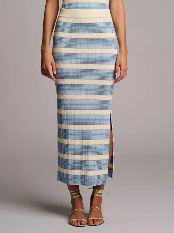 Hevron - Peony Skirt - Blue Stripe made by Jessie Boutique