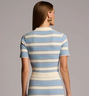 Hevron - Daisy Knit Polo - Blue Stripe sold by Jessie Boutique product image thumbnail 4