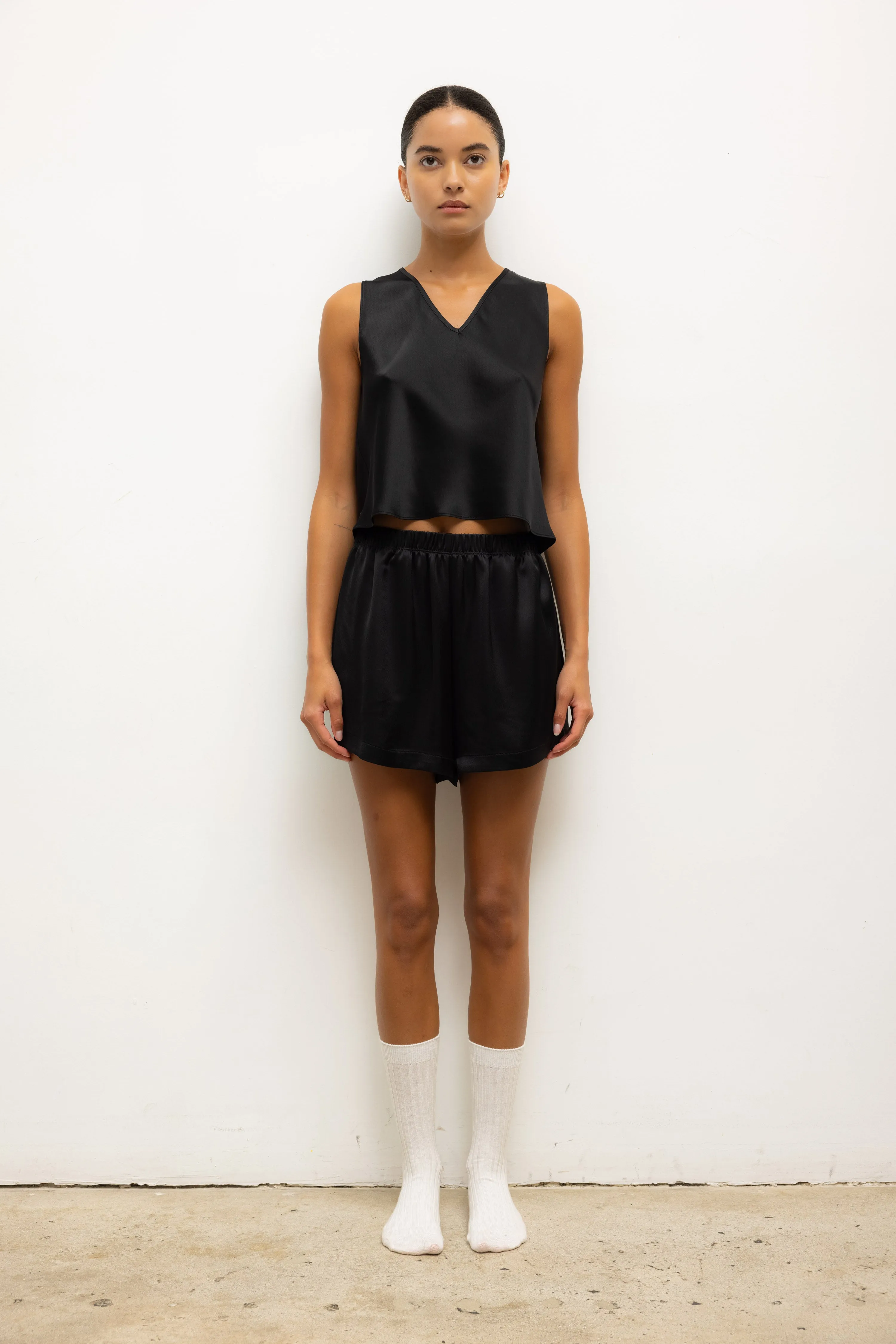 Leset - Barb V Neck Shell - Black sold by Jessie Boutique product image thumbnail 2