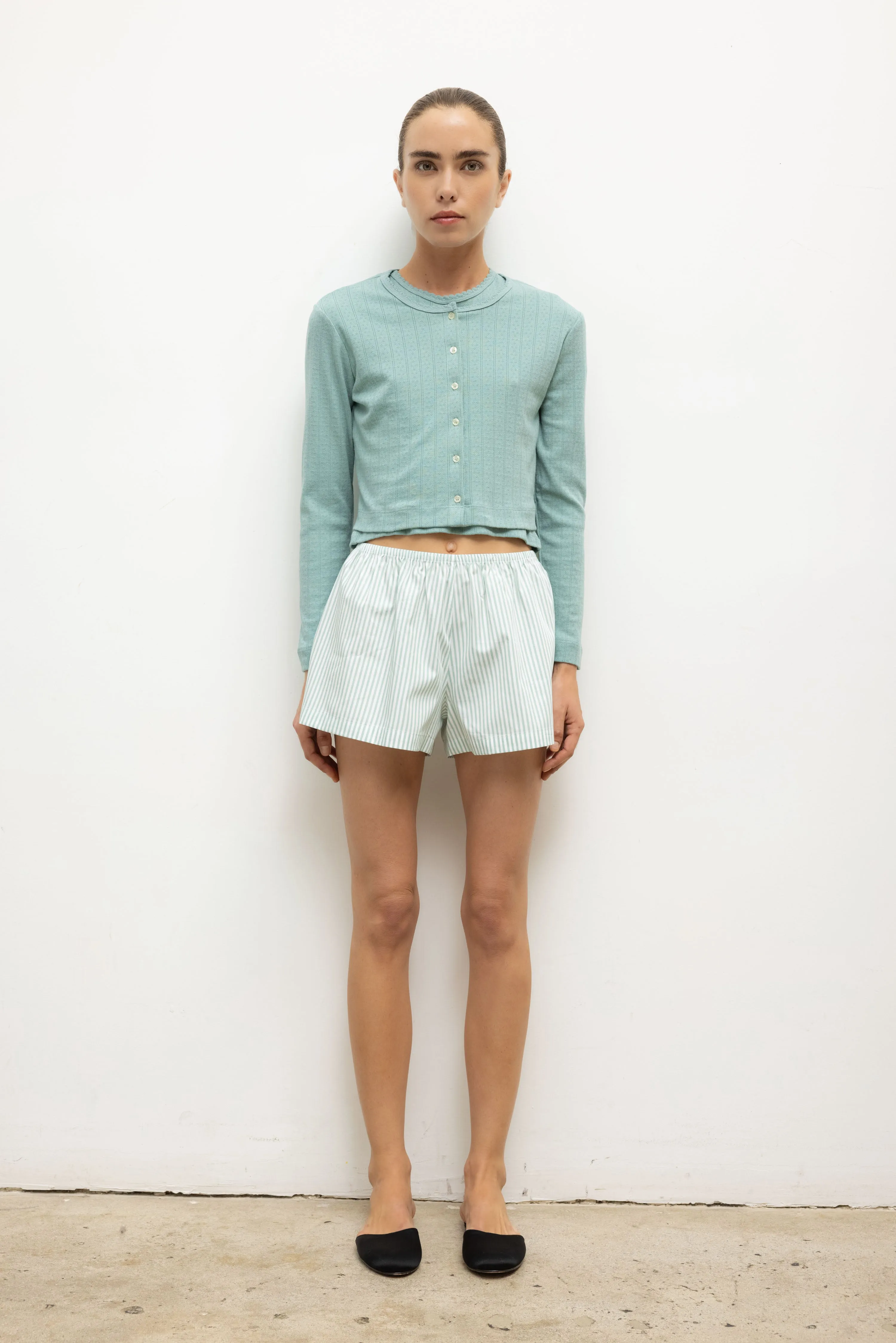 Leset - Yoshi Stripe Summer Short - Vert Stripe sold by Jessie Boutique