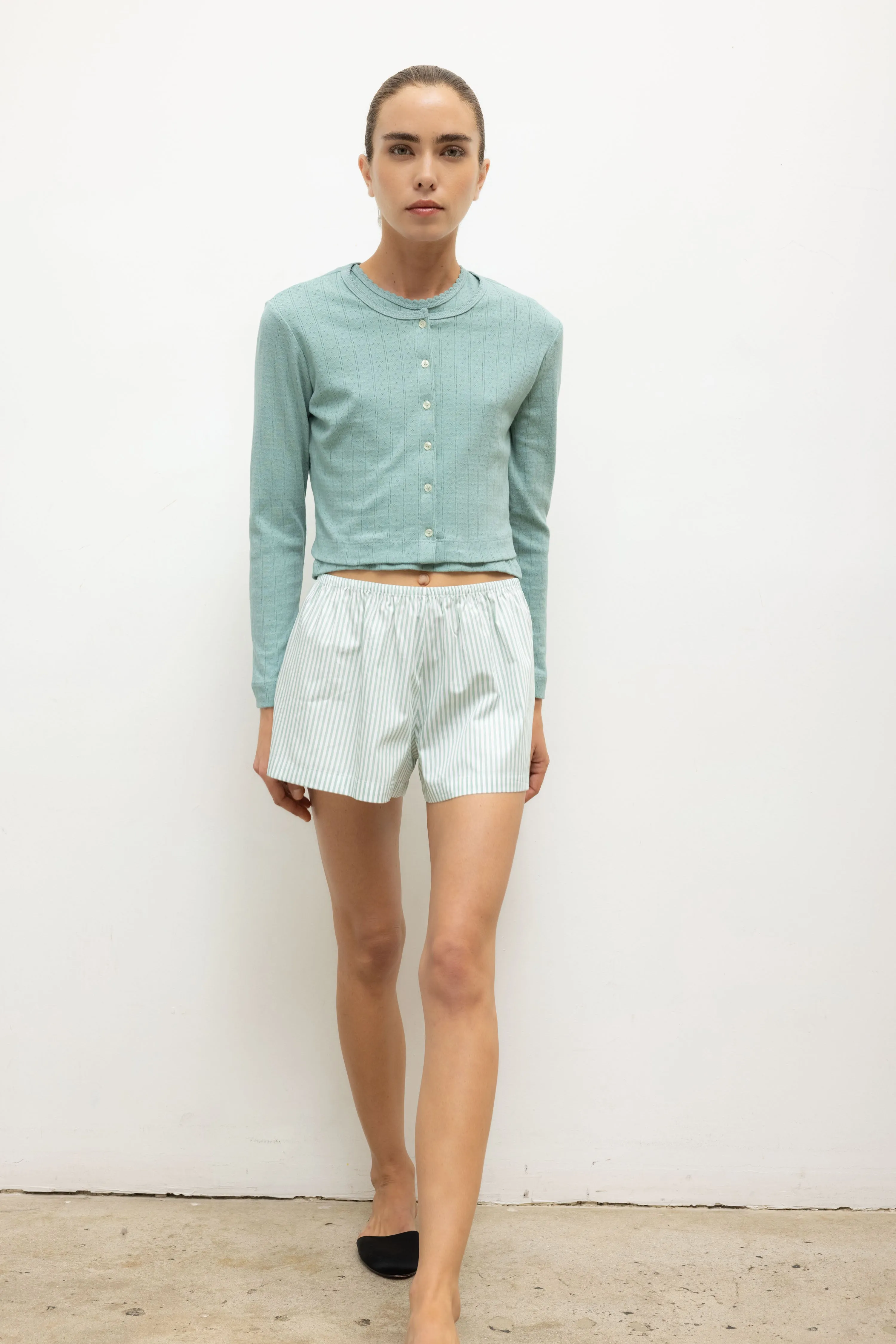 Leset - Yoshi Stripe Summer Short - Vert Stripe sold by Jessie Boutique product image thumbnail 2