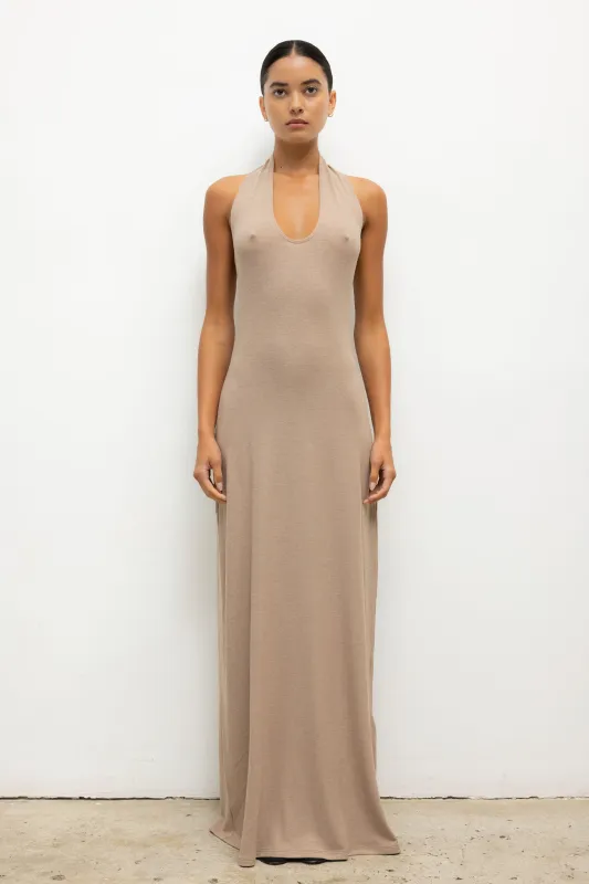Leset - Lauren Halter Maxi Dress - Sable made by Leset