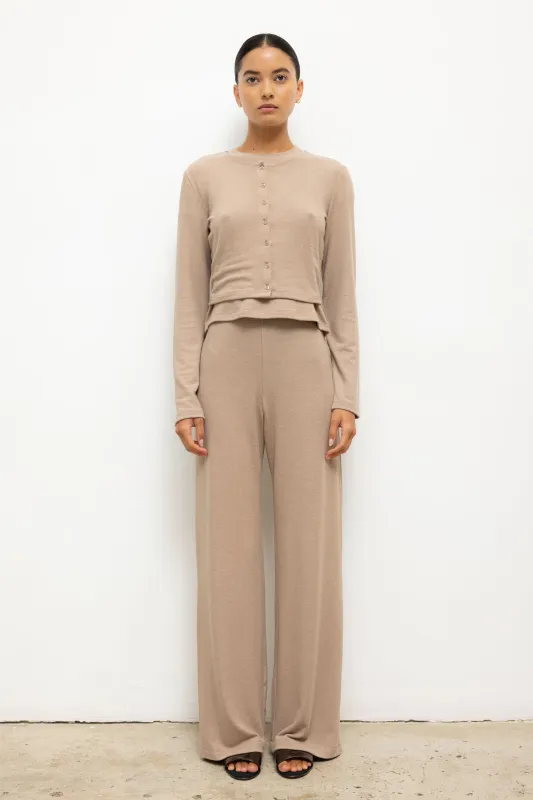 Leset - Lauren Wide Leg Pant - Sable made by Leset