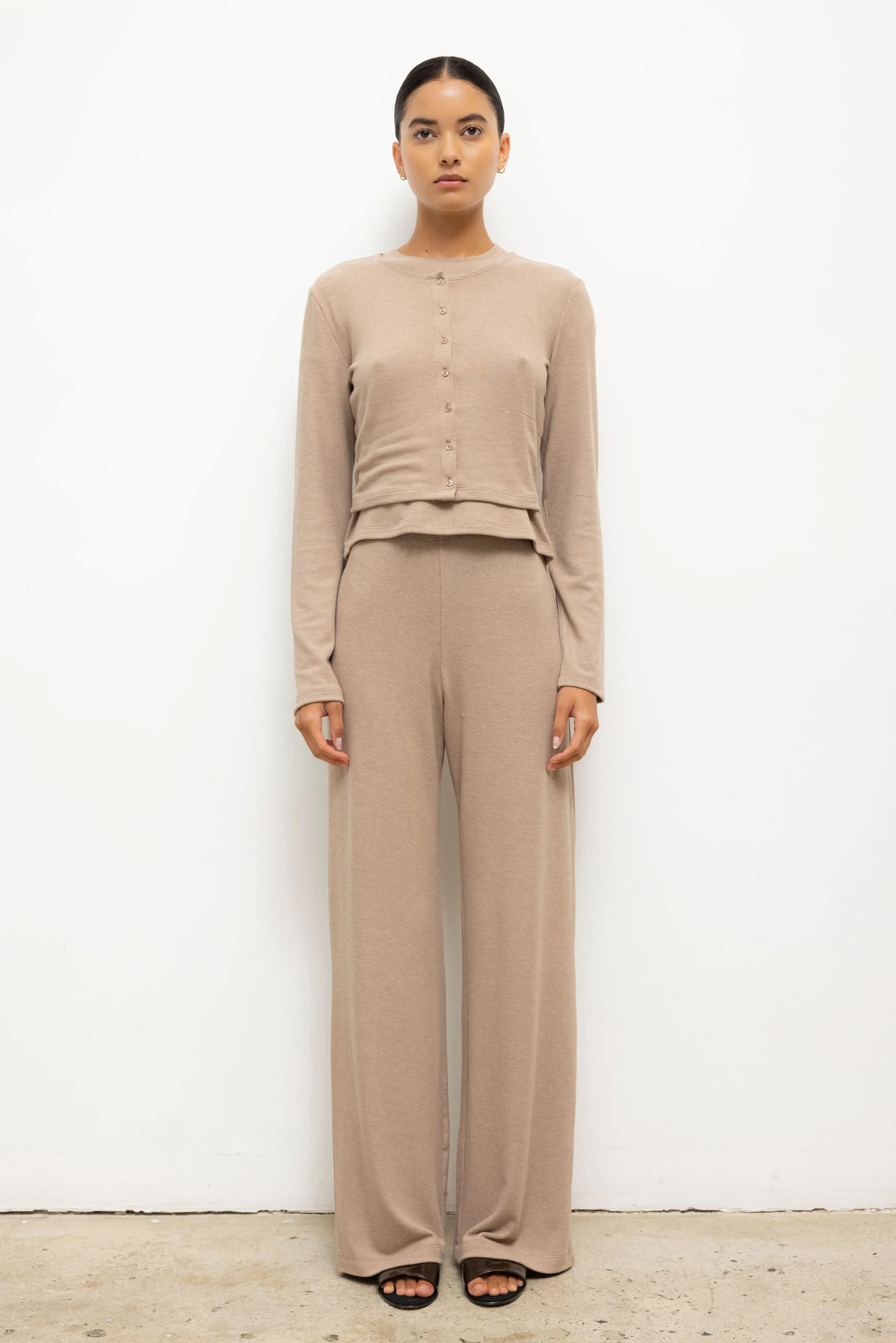 Leset - Lauren Wide Leg Pant - Sable sold by Jessie Boutique