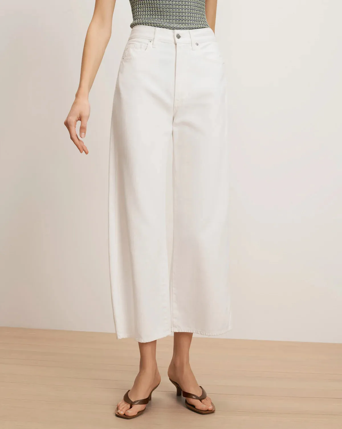 Veronica Beard - Taylor Cropped Wide-Leg Jean - White sold by Jessie Boutique product image thumbnail 2