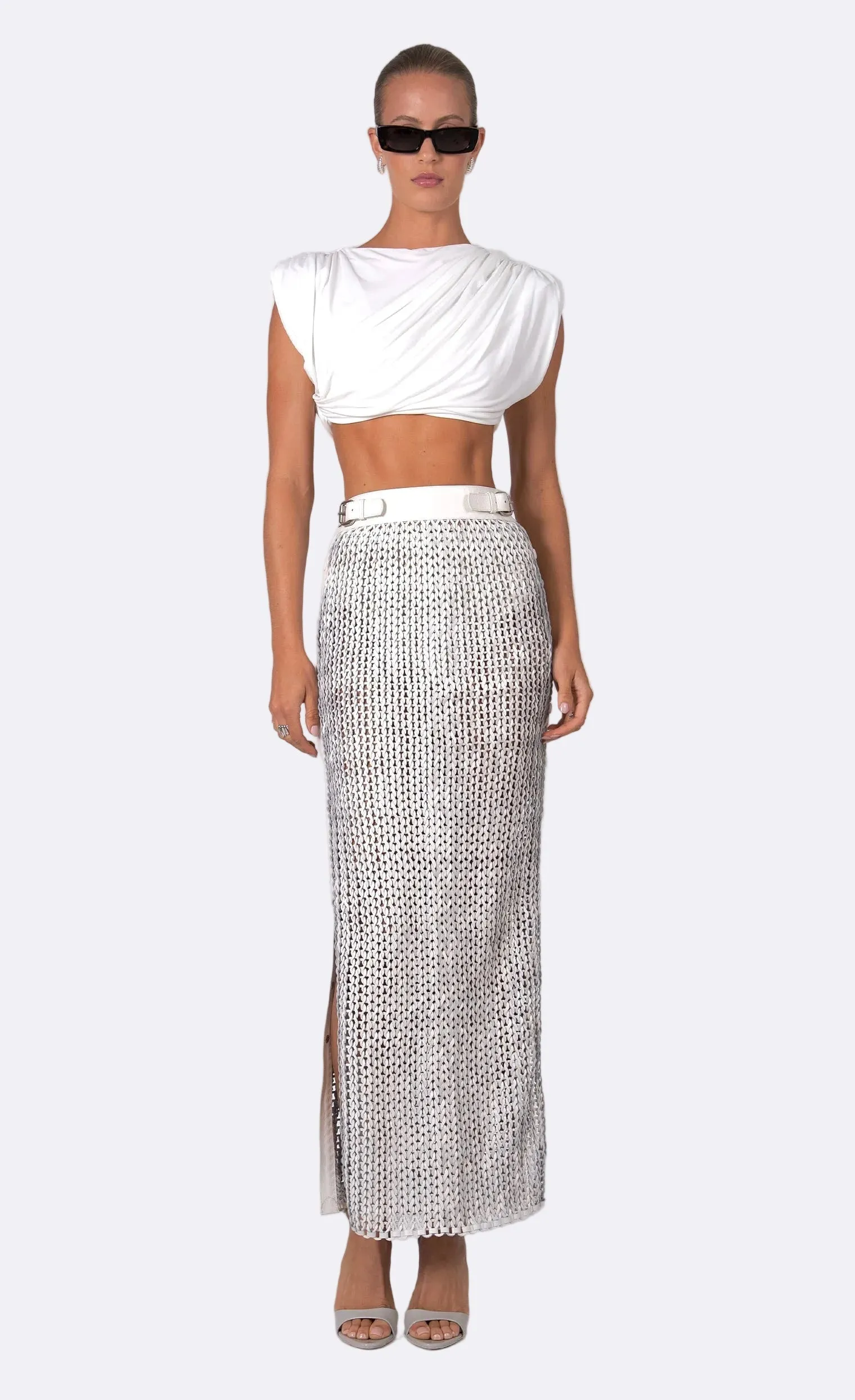 Nonchalant - Faye Skirt - White sold by Jessie Boutique