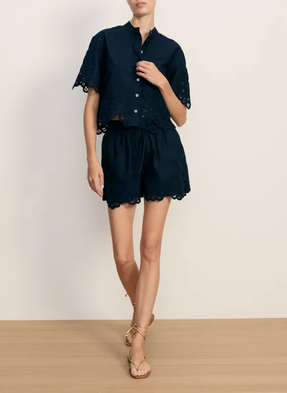 Veronica Beard - Aleck Lace Button-Down Shirt - Navy made by Veronica Beard