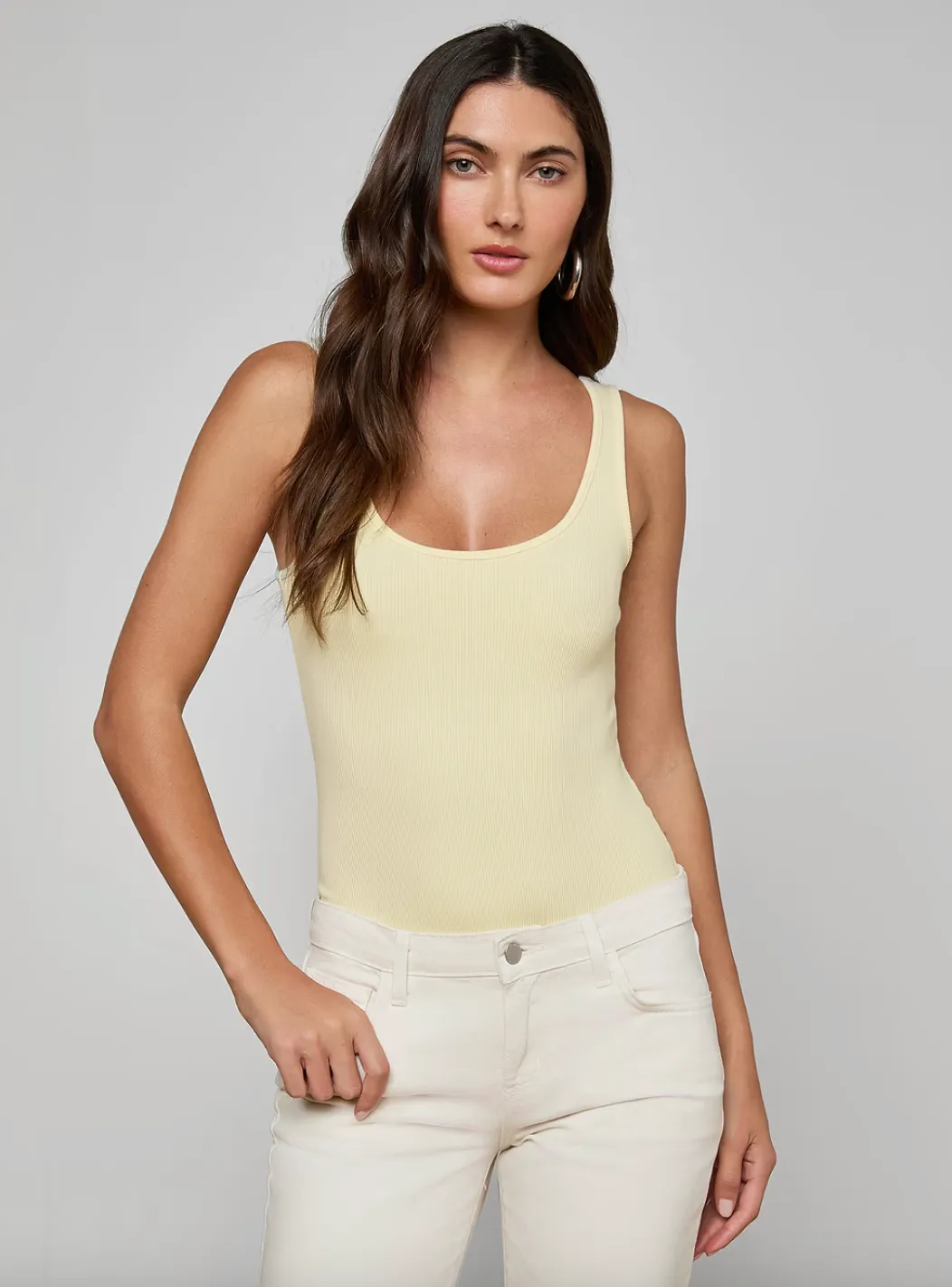 L’agence - Nica Scoopneck Bodysuit - Lemon Sorbet sold by Jessie Boutique
